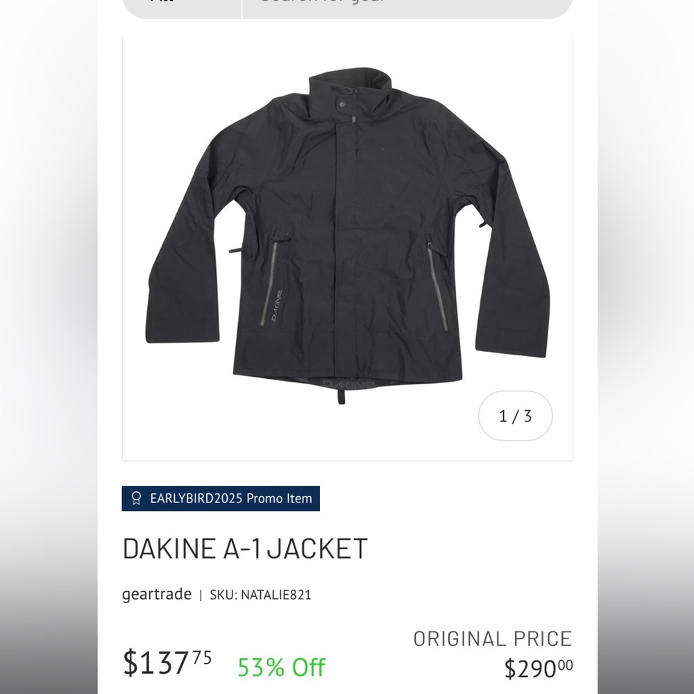 Dakine Navy Jacket MENS SM